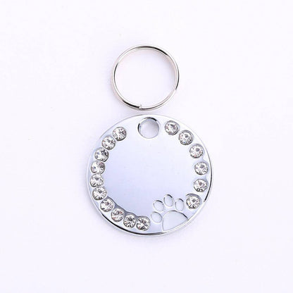 Personalized Round Metal Dog Tag Keychain-1