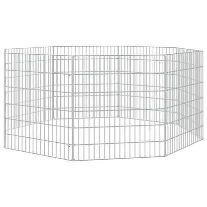 vidaXL Free Range Animal Enclosure 8-Panel 21.3"x23.6" Galvanized Iron-1