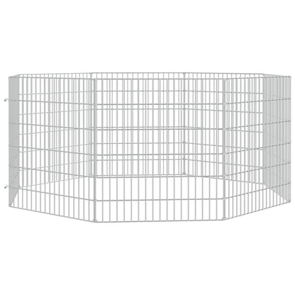 vidaXL Free Range Animal Enclosure 8-Panel 21.3"x23.6" Galvanized Iron-2