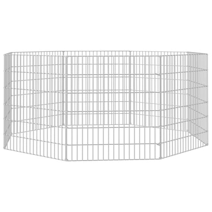 vidaXL Free Range Animal Enclosure 8-Panel 21.3"x23.6" Galvanized Iron-3