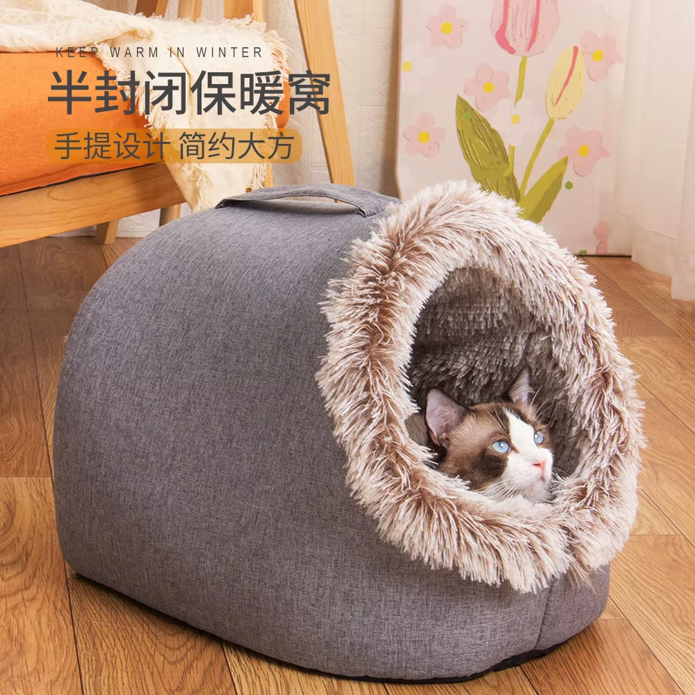 WarmNest Cozy Cave – Self-Warming Tent Bed for Cats & Small Dogs